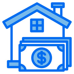 house blue line icon
