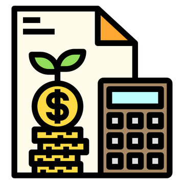 financial growth concept with calculator and document clip art preview