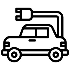 electronic car outline style icon