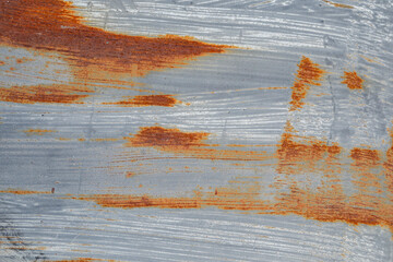 Close-up of rusty sheet metal (metal plate). High resolution full frame abstract background. Copy space.