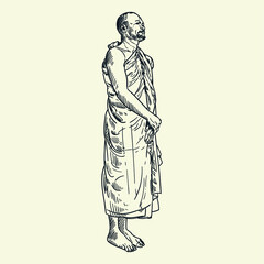 Obraz premium Vintage Hand drawing biksu