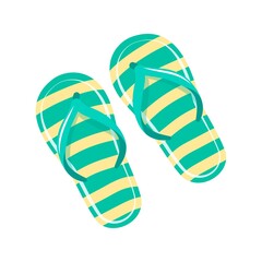 Rubber slippers for the pool or beach. Summer vacation. Beach accessory.