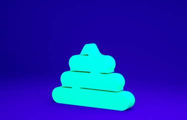 Green Shit icon isolated on blue background. Minimalism concept. 3d illustration 3D render