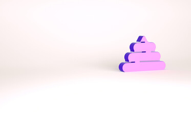 Purple Shit icon isolated on white background. Minimalism concept. 3d illustration 3D render
