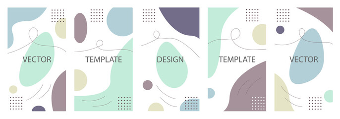 Vector set of non-ordinary backgrounds in minimalistic trendy style for story and social media design template