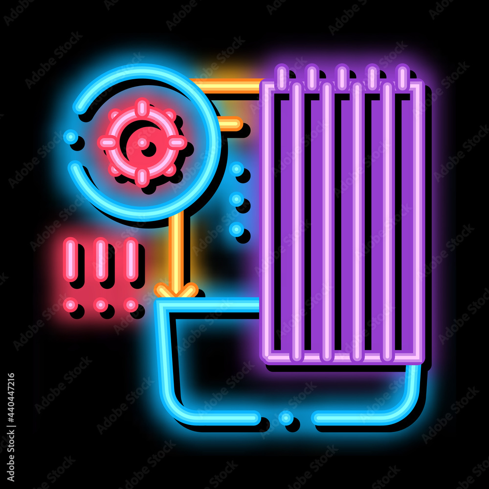 Poster detection of sanitary problems in bathroom neon light sign vector. glowing bright icon detection of 