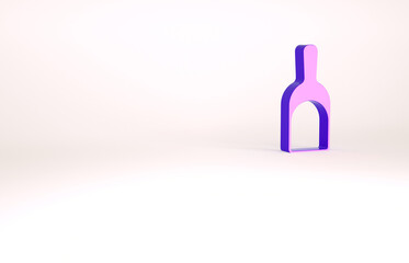 Purple Dustpan icon isolated on white background. Cleaning scoop services. Minimalism concept. 3d illustration 3D render