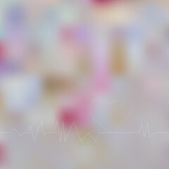 Vector heart design on pastel blurred background
