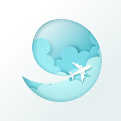 Vector digital craft of Travel banner, Time to travel concept.