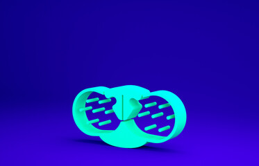 Green Cat nose icon isolated on blue background. Minimalism concept. 3d illustration 3D render