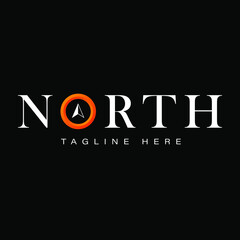 Minimalist north letter logo with the compass icon