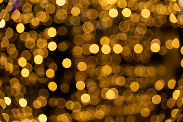 golden yellow colorful circle blur bokeh lights for Christmas