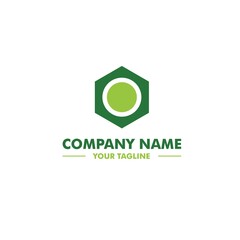 Green Hexagonal and Circle Logo