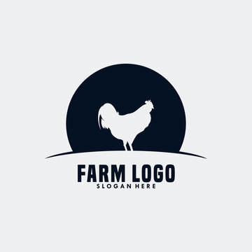 rooster farm logo vector illustration