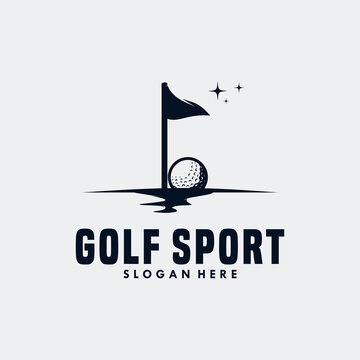 golf sport logo template design