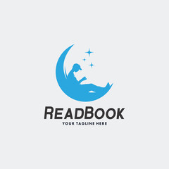 reading book logo design template