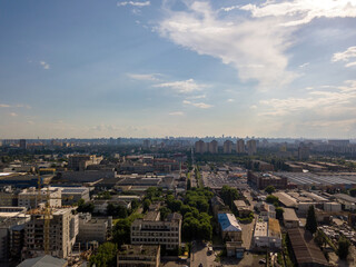 Obraz premium Industrial area in Kiev. Aerial drone view.