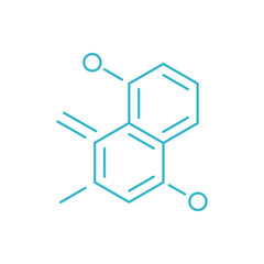 Hormone hexagon structure. The substance chemical formula. Open paths. Editable stroke. Vector outline contour line.