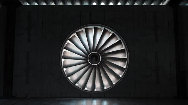 animation of concrete garage with rotating ventilation system