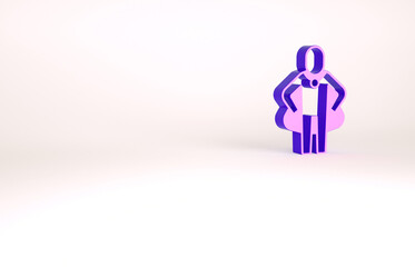 Purple Head hunting icon isolated on white background. Business target or Employment sign. Human resource and recruitment for business. Minimalism concept. 3d illustration 3D render