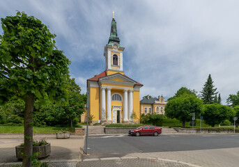 Catholic Church - architecture in the center of famous great Czech spa city Františkovy Lázně...