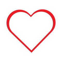 red heart icon symbol flat on white vector background
