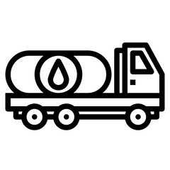 Oil truck line icon