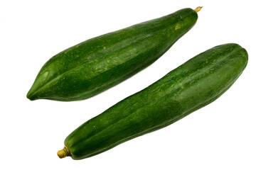 green papaya isolated on white background, ingredient Spicy green papaya salad or somtum Famous food in thailand