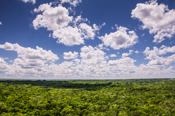 field and blue sky, cancun mexico