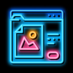 information sealed folder neon light sign vector. Glowing bright icon information sealed folder sign. transparent symbol illustration