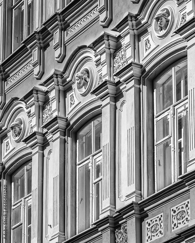 Canvas Prints vilnius facade in black and white