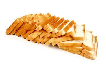 homemade toast wheat bread sliced isolated on white background.
