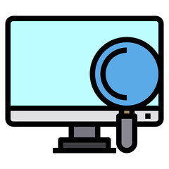 monitor line icon
