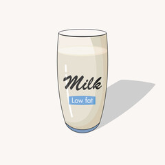 A glass of a milk cartoon vector graphics