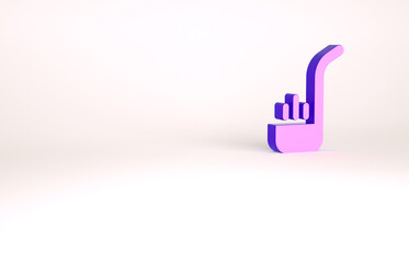 Purple Kitchen ladle icon isolated on white background. Cooking utensil. Cutlery spoon sign. Minimalism concept. 3d illustration 3D render