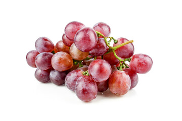 bunch of ripe and juicy red grapes isolated on white background