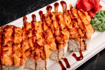 Japanese cuisine - Hot sushi roll, sets. 