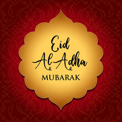 Feast of the Sacrifice Greeting Card. Eid al-Adha Mubarak. Kurban Bayraminiz Kutlu Olsun. Holy days of muslim community.