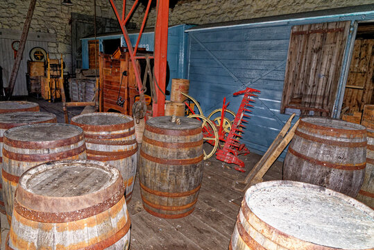 Old industrial brick vintage warehouse - Beamish Village - United Kingdom
