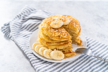 Coconut banana pancakes