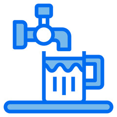 beer blue line icon