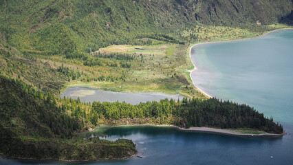 The landscape of Sao Miguel Island in the Azores