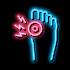 arthritis of bone on foot neon light sign vector. Glowing bright icon arthritis of bone on foot sign. transparent symbol illustration