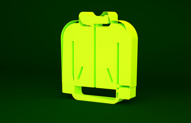 Yellow Baseball t-shirt icon isolated on green background. Baseball jersey, sport uniform, raglan t-shirt sport. Minimalism concept. 3d illustration 3D render