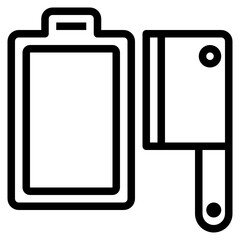 chopping boardcleaver line icon