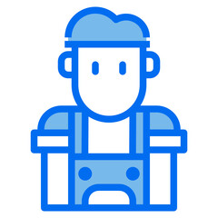 Barista blue line icon