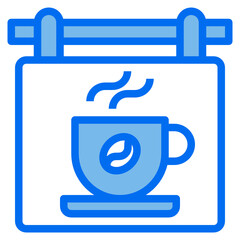 Cafe blue line icon