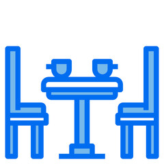 Fototapeta premium Chair blue line icon
