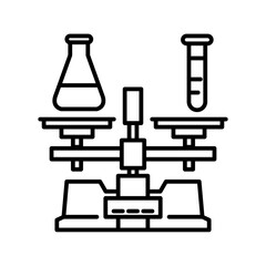 Balance scale and beaker icon