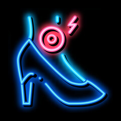 arthritis legs in heels neon light sign vector. Glowing bright icon arthritis legs in heels sign. transparent symbol illustration